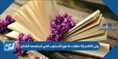 وزن الكلام إذا نطقت ما نوع الأسلوب الذي استخدمه الشاعر