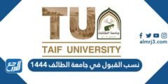 نسب القبول في جامعة الطائف 1446 2025 2 نسب القبول في جامعة الطائف 1444
