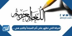 الحركة التي تظهر على آخر المبتدأ والخبر هي ... 2025 2 الحركة التي تظهر على آخر المبتدأ والخبر هي ...
