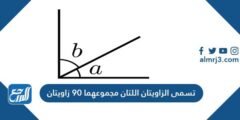 تسمى الزاويتان اللتان مجموعهما 90 زاويتان