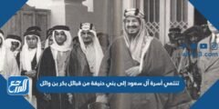 تنتمي أسرة آل سعود إلى بني حنيفة من قبائل بكر بن وائل 2025 1 تنتمي أسرة آل سعود إلى بني حنيفة من قبائل بكر بن وائل