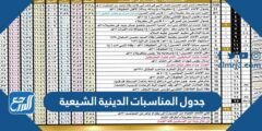جدول المناسبات الدينية الشيعية 1446 2025 1 جدول المناسبات الدينية الشيعية 1446