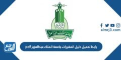 رابط تحميل دليل المقررات جامعة الملك عبدالعزيز pdf