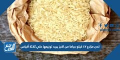 لدى مزارع ٤٧ كيلو جراما من الارز يريد توزيعها علي ثلاثة أكياس