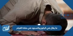 ما يقال في الركوع والسجود في صلاة القيام