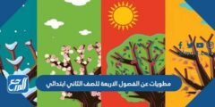 مطويات عن الفصول الاربعة للصف الثاني ابتدائي