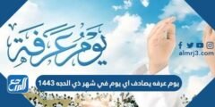 يوم عرفة يصادف اي يوم في شهر ذي الحجه 1446 2025 1 يوم عرفة يصادف اي يوم في شهر ذي الحجه 1443