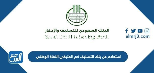 رابط وطريقة استعلام عن بنك التسليف كم المتبقي عبر النفاذ الوطني