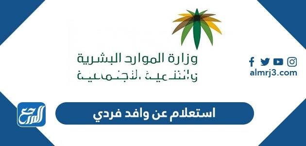 رابط وطريقة استعلام عن وافد فردي 1445