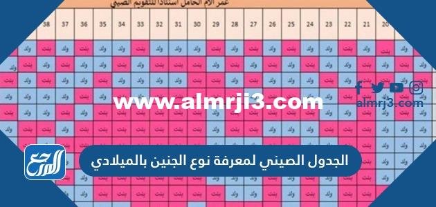 الجدول الصيني لمعرفة نوع الجنين بالميلادي 2024 وما مدى دقته