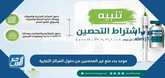 موعد بدء منع غير المحصنين من دخول المراكز التجارية 2025 2 موعد بدء منع غير المحصنين من دخول المراكز التجارية